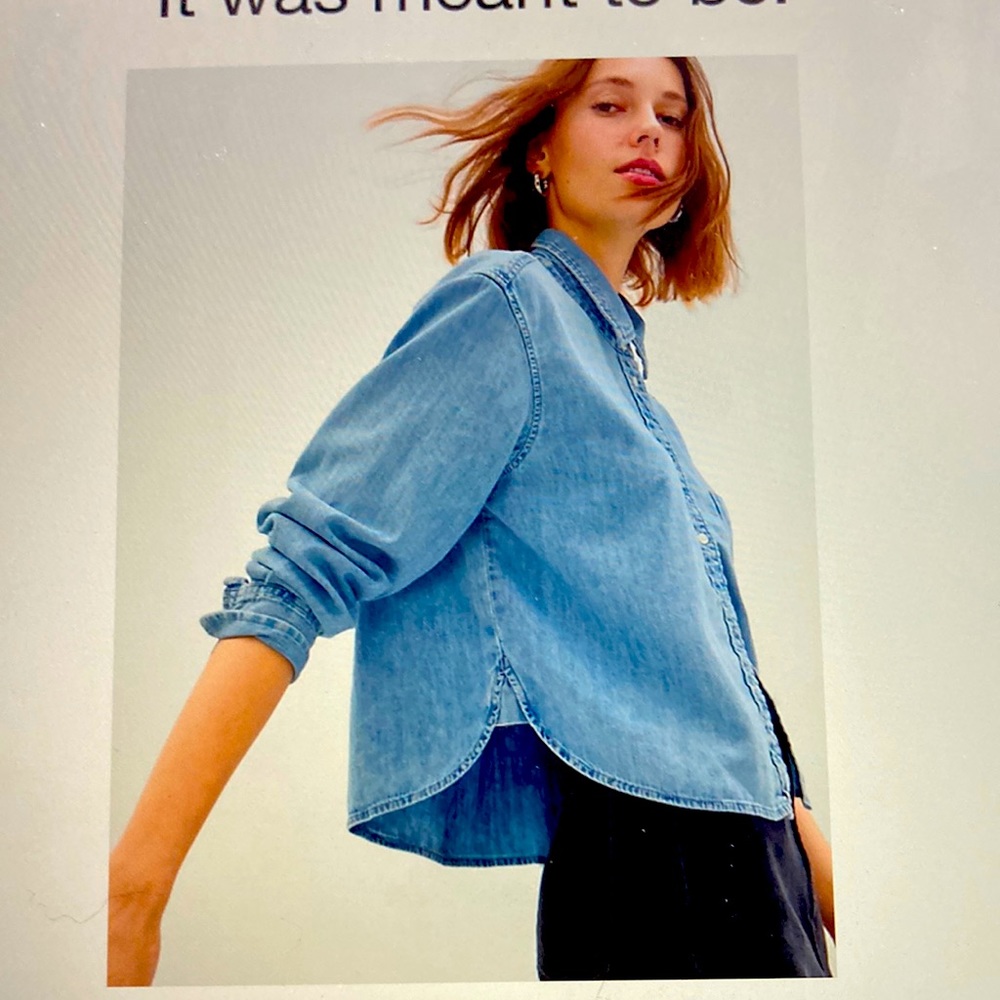 Cropped Denim Shirt Size Med